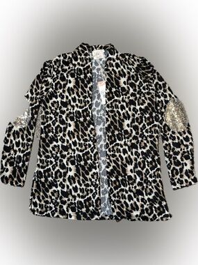 133. Grace & Emma Leopard Print Cardigan Size 10-12Y, NWT
